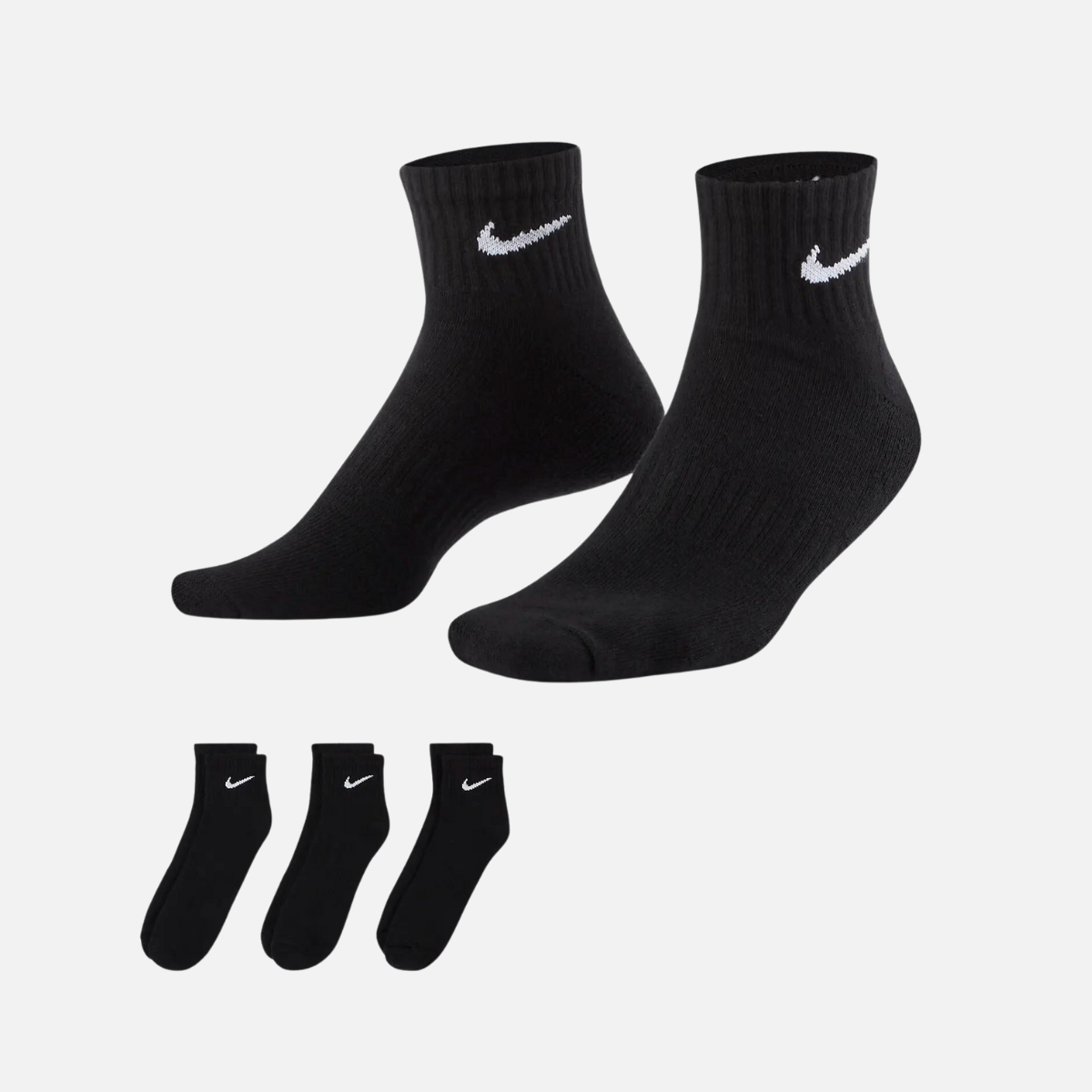 Nike Everyday Cushion Ankle Training Sock (3 Pair) - Black/White