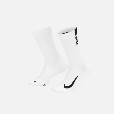 Nike Multiplier Crew Socks (2 Pairs) - White/Black