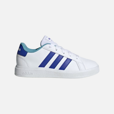 Adidas GRAND COURT 2.0 Kids Unisex Shoes BOY AND GIRL (15 YEAR)-Cloud White/Lucid Blue/Preloved Blue