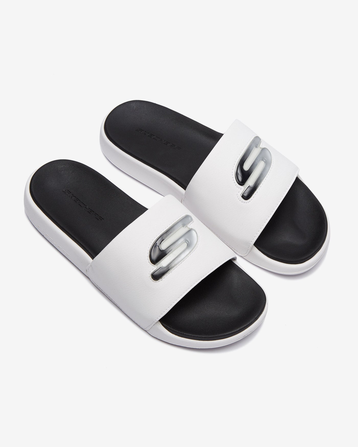 Skechers Mens Gambix 2.0 Utopo Slippers -White/Black