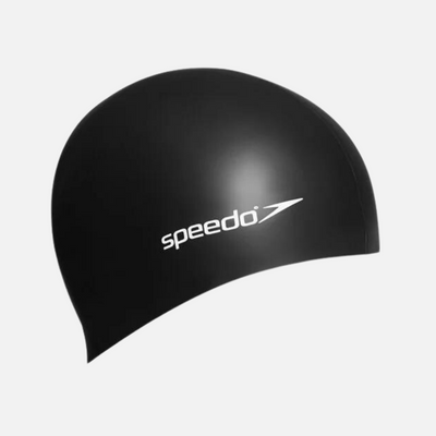 Speedo Junior Plain Moulded Silicone Cap -Black