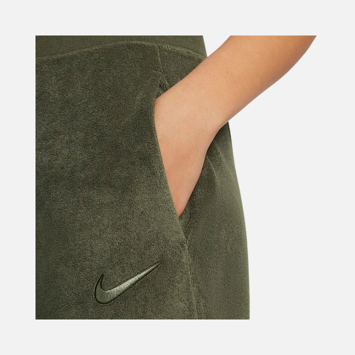 Nike Sportswear Women's High Waist Wide Leg Terry Trousers -Green