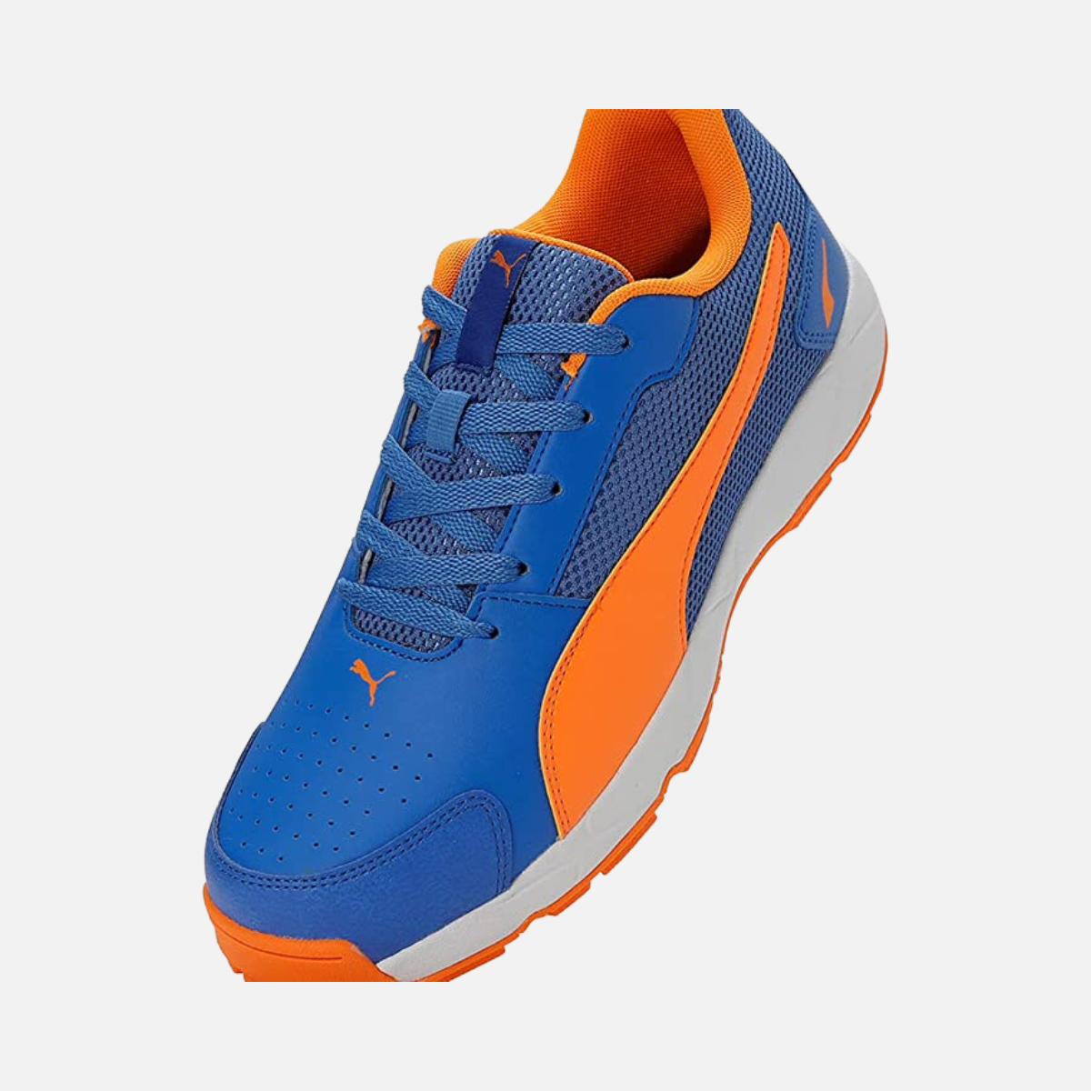 Puma Mens Cricket Highrun Cricket Shoe -Bluemazing-Orange Glow-White