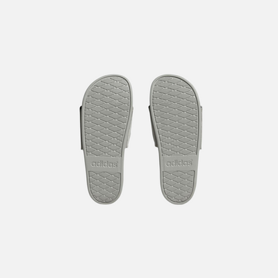 Adidas Adilette comfort slides- Grey Two/Silver Metallic/Grey Two
