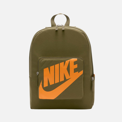 Nike Classic Kids Backpack Olive Flak Olive Flak Vivid Orange Gambol