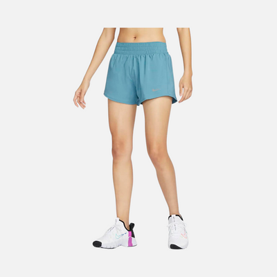 Nike Dri-fit One Womens Mid-rise 8cm Brief-Lined Shorts -Noise Aqua