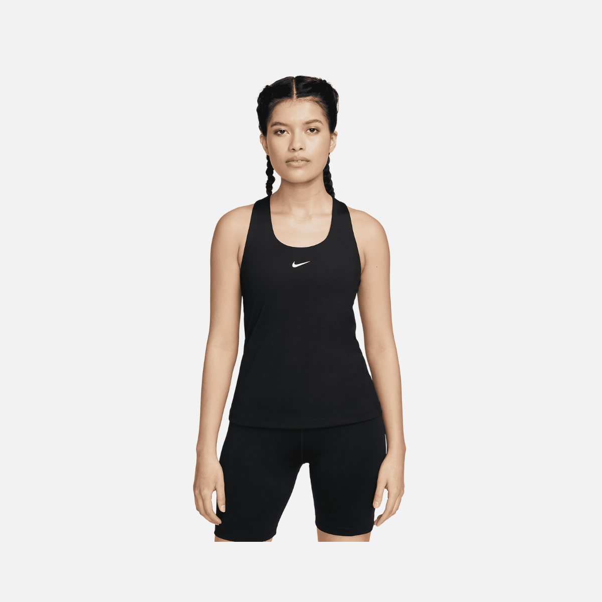Nike Swoosh Women Medium-Support Padded Sports Bra Tank -Black/White