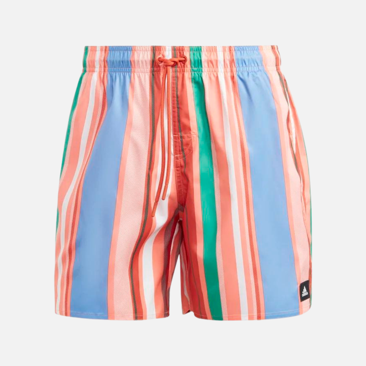 Adidas Striped Swim Mens Shorts -Coral fusion