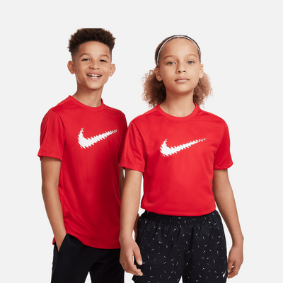 Nike Dri-Fit Trophy Older Kids Boys Short Sleeve Graphic Training T-Shirt -University Red/White