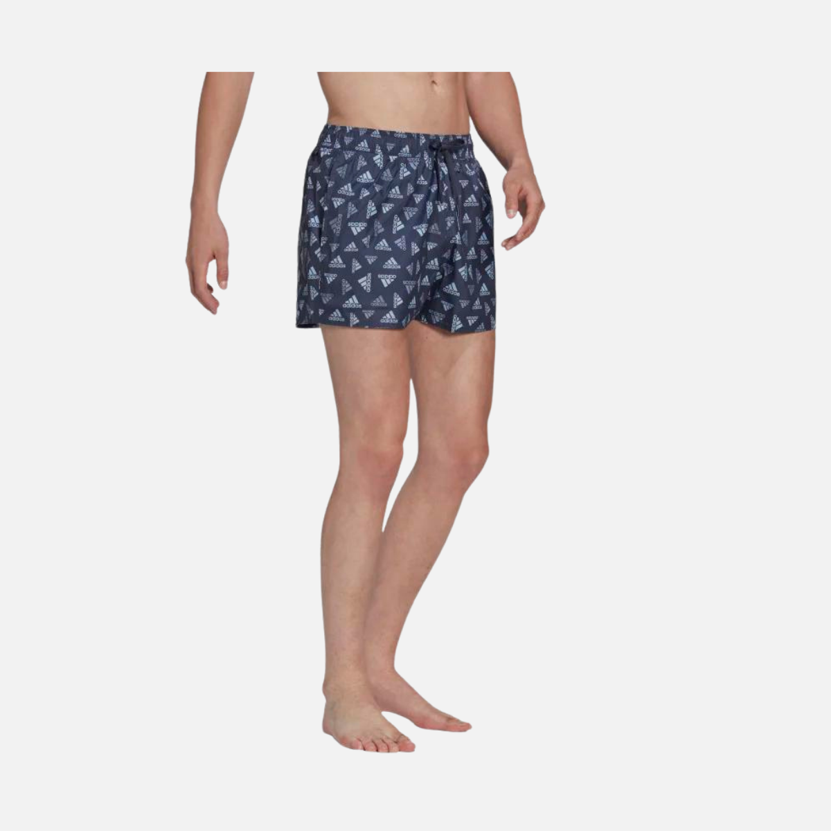 Adidas Logo Print CLX Swim Shorts Very Short Length -Shadow Navy / Blue Dawn