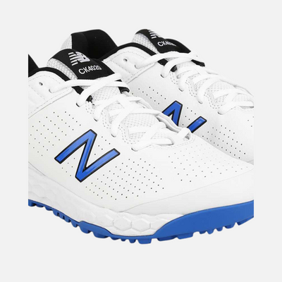 New Balance Rubber Spike Cricket Shoes, White/Blue