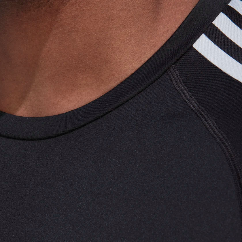 Adidas Tecfit 3 Stripes Training Long Sleeve Tee - Black