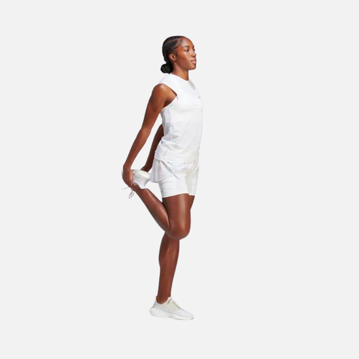 Adidas Run Fast 2-in-1 Women Shorts -White/Aluminium