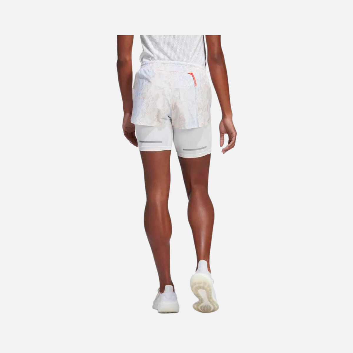 Adidas Run Fast 2-in-1 Women Shorts -White/Aluminium