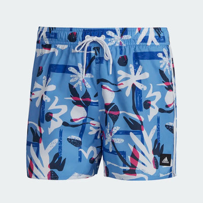 Adidas Seasonal Floral Clx Short Length Swim Shorts Mens - Blue Fusion/White