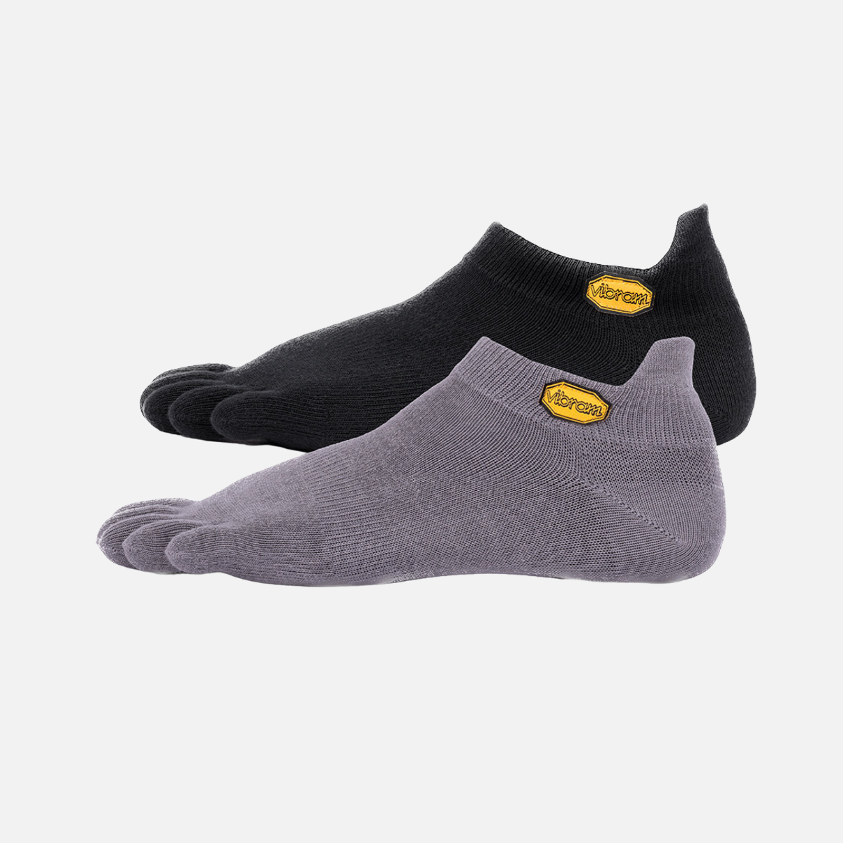 Vibram 5Toe Sock No Show (Pack of 2)(Black & Grey)