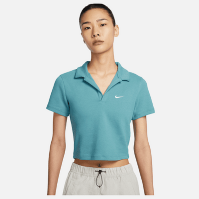 Nike Sportswear Essential Women's Short-sleeve Polo Top -Noise Aqua/White