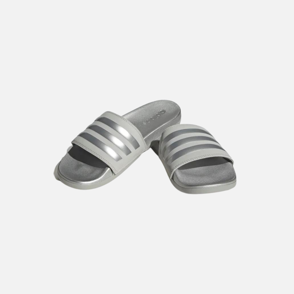 Adilette comfort slides silver sales metallic
