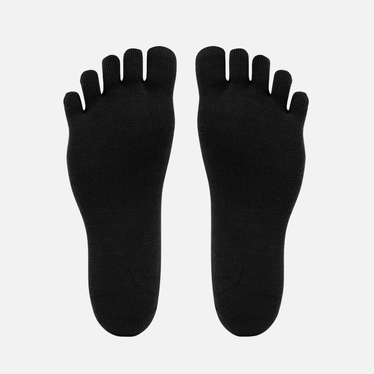 Vibram Merino Wool-Blend Crew Toe Socks (Black)