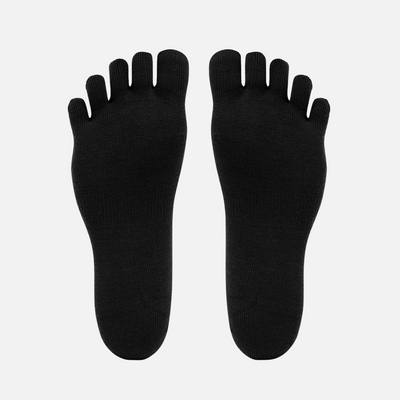 Vibram Merino Wool-Blend Crew Toe Socks (Black)