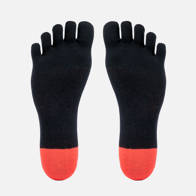Vibram 5Toe Sock No Show (Pack of 2)(Dark Grey & Red-black)