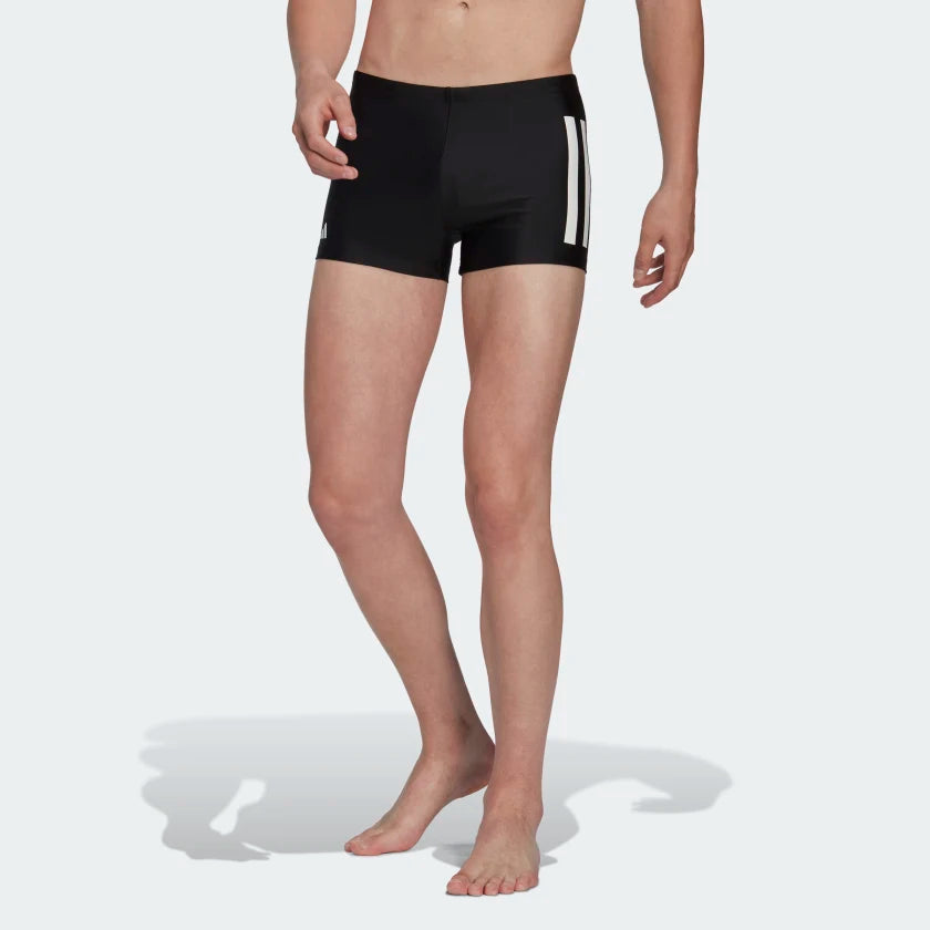 Adidas Bold 3 Stripes Swim Boxers - Black / White