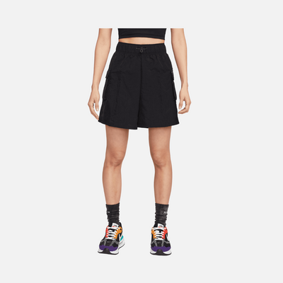 Nike Sportwear Essential Women Woven High-Waisted Shorts -Black/White
