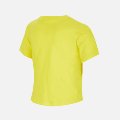 Nike Sportswear girls kids TEE CROP FUTURA -Opti Yellow/White