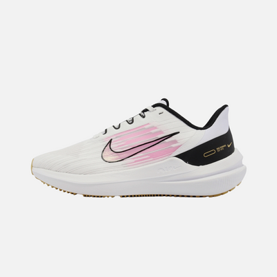 Nike Air Winflo 9 Womens Running shoes-White/Pink/Spell Black/Wheat Gold