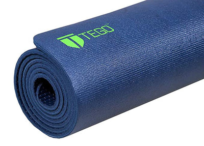 TEGO Stance Truly Reversible Yoga Mat with GuideAlign - With Bag  ( NAVY - GREEN )