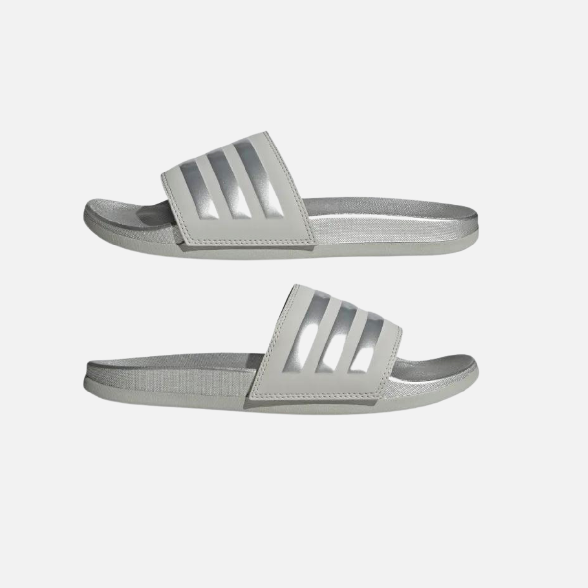 Adilette comfort slides silver sales metallic