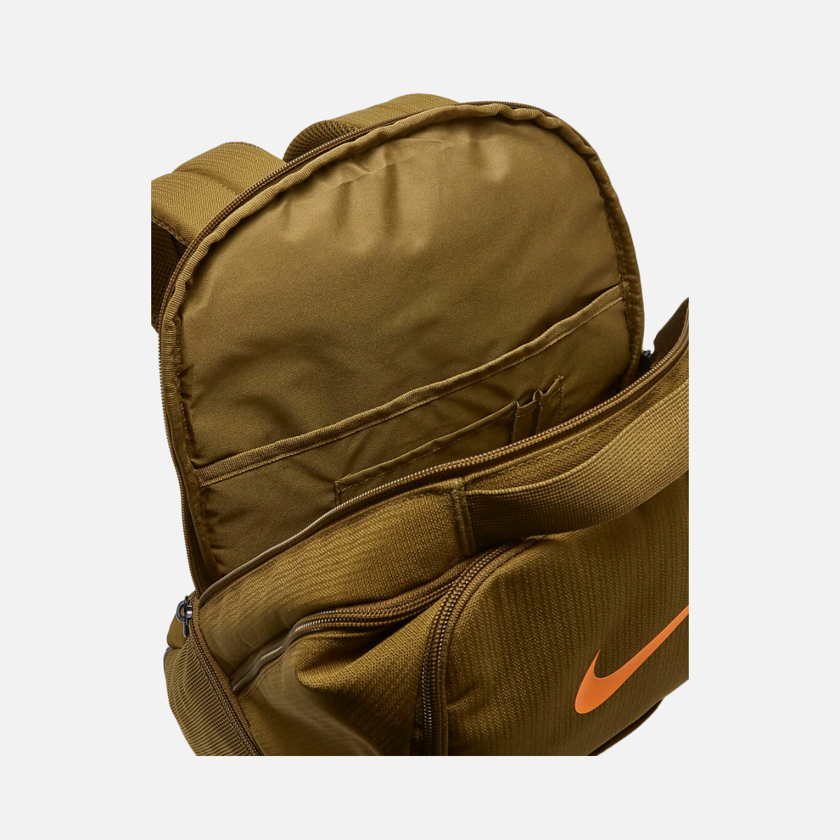 Nike Brasilia 9.5 Training Backpack -Olive Flak/Black/Vivid Orange