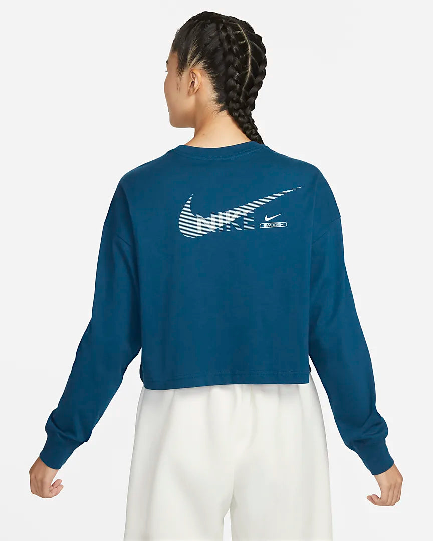 Nike sportswear swoosh long sleeve top sales