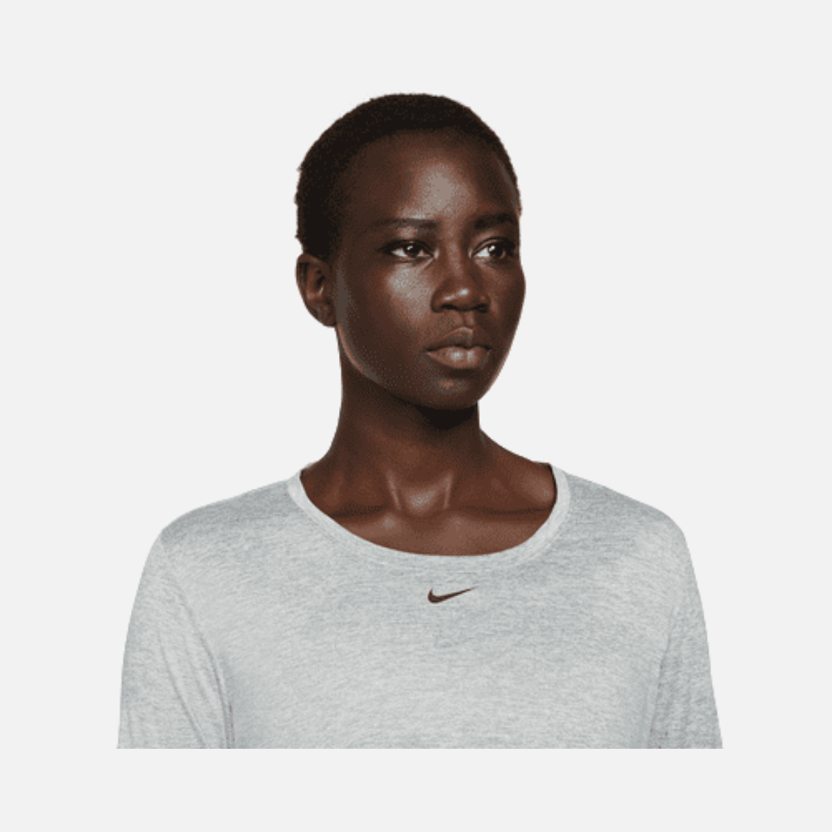 Nike Dri-Fit One Women's Standard Fit Long-Sleeve Top -Particle Grey/Heather/Black