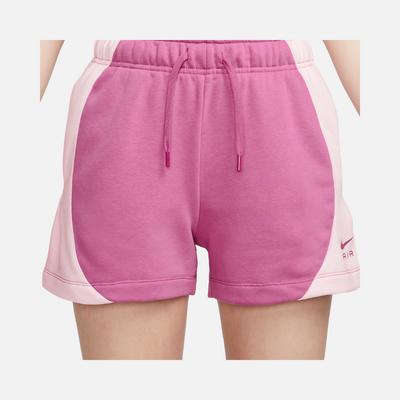 Nike Air Womens Mid-Rise Fleece Shorts-Cosmic Fuchsia/Pink Foam/Cosmic Fuchsia