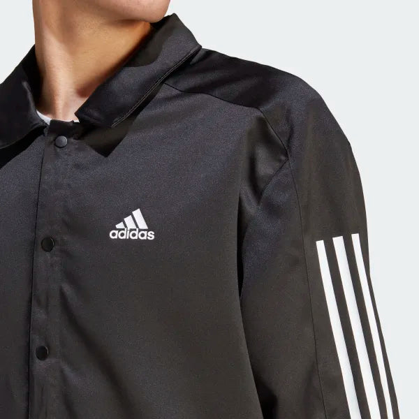 Adidas Satin Coaches Jacket - Black/White