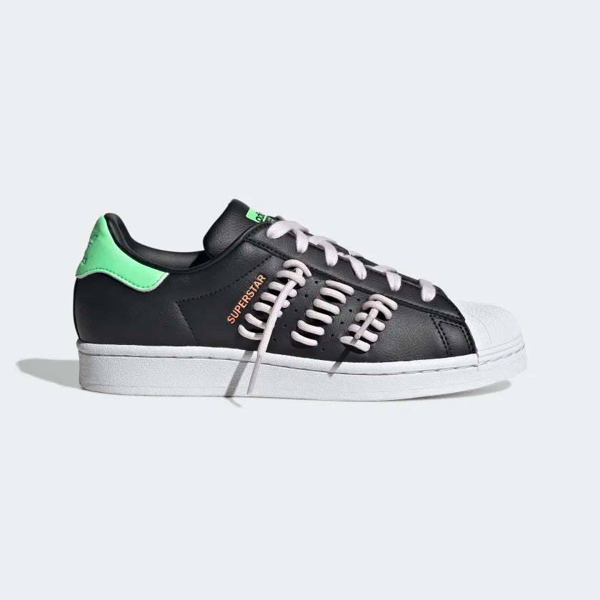 ADIDAS Womens SUPERSTAR SHOES -Core Black/Almost Pink/Cloud White