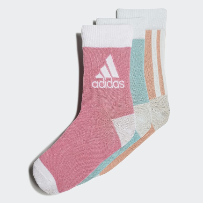 Adidas Ankle Socks Kids 3 Pairs -Mint Ton/Ambient Blush/Rose Tone/Whit ...