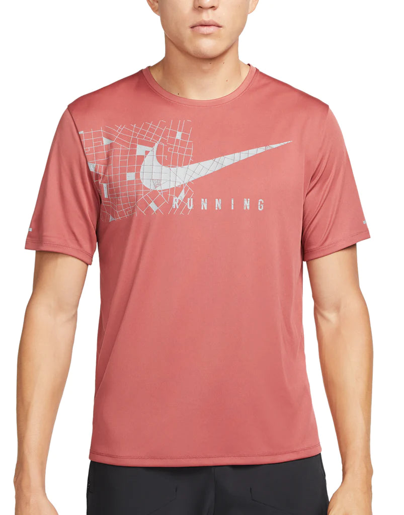 Nike Men's DriFIT UV Miler Run Division Running Tee :Canyon Rust