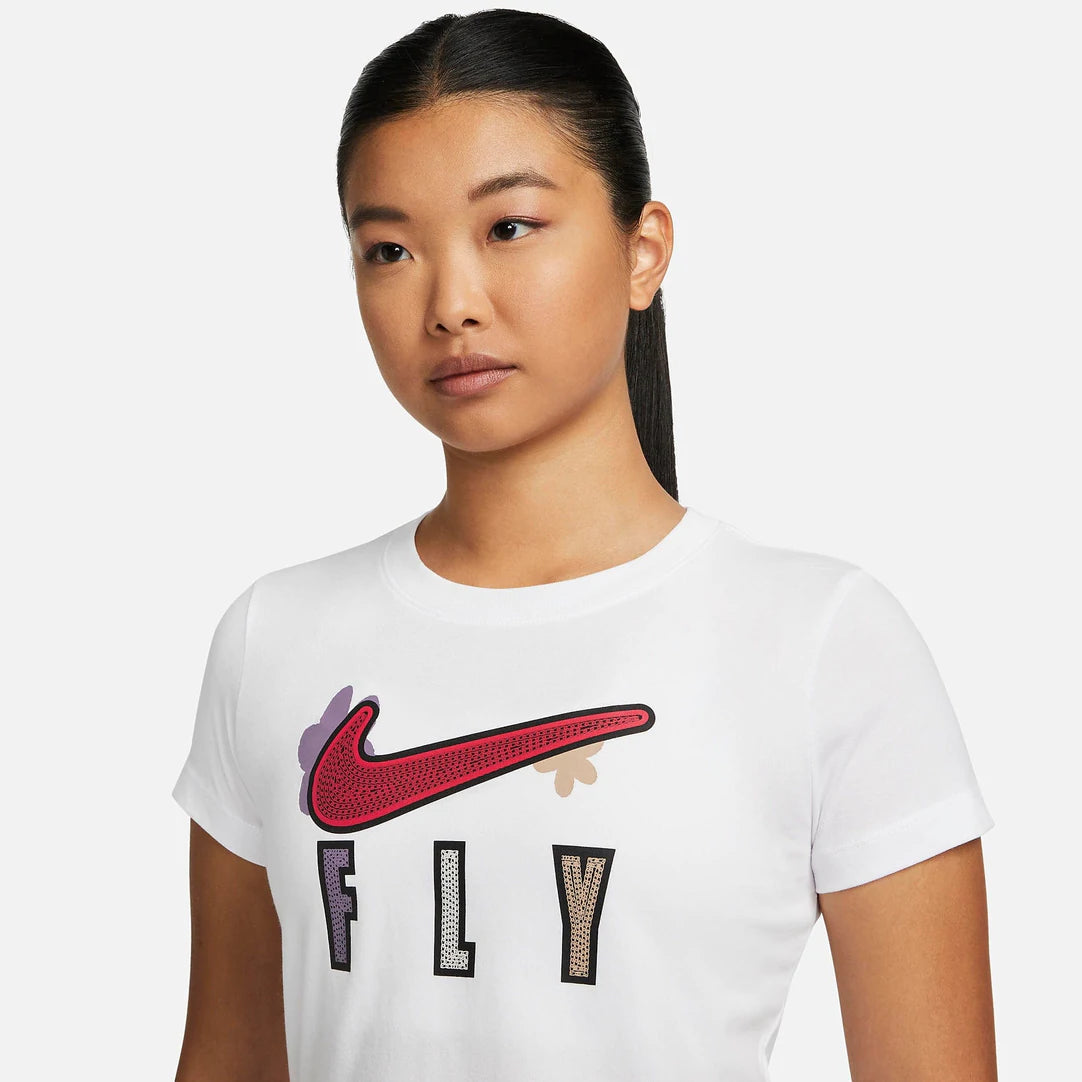 NIKE Women's Nike Dri-FIT Swoosh Fly Tee -White