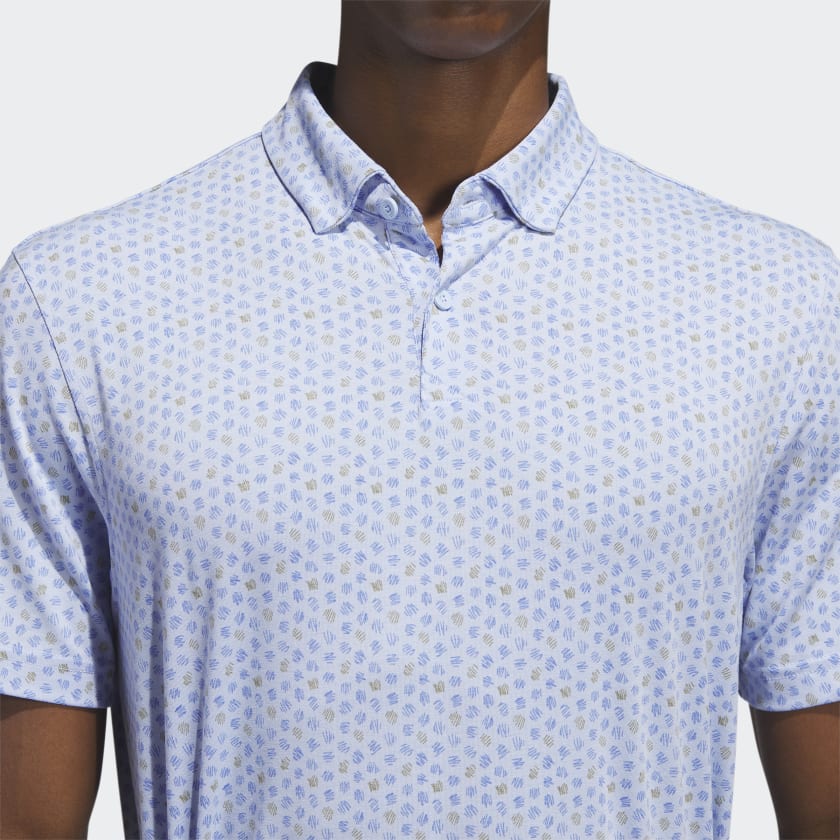 Adidas Go-To-Print Golf Polo Shirt - Blue Dawn