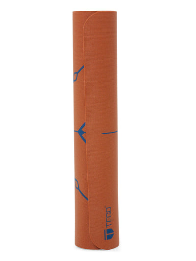 TEGO Stance Truly Reversible Yoga Mat with GuideAlign - With Bag  ( Bronze Navy )