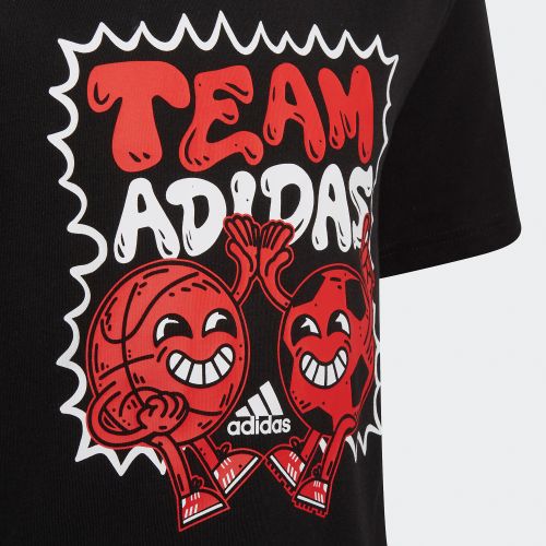 Team Adidas Graphic Boys Tee -Black