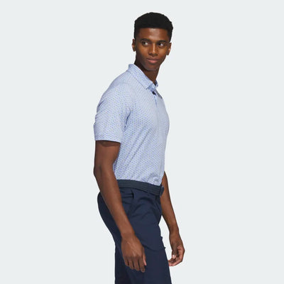 Adidas Go-To-Print Golf Polo Shirt - Blue Dawn