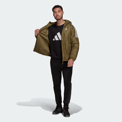 Adidas Essentials Insulated Hooded Jacket -Olive Green