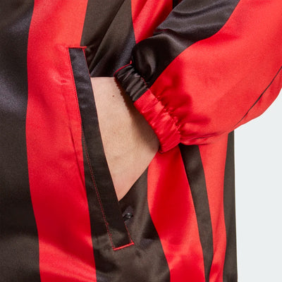 Adidas Satin Coaches Jacket - Red/Black
