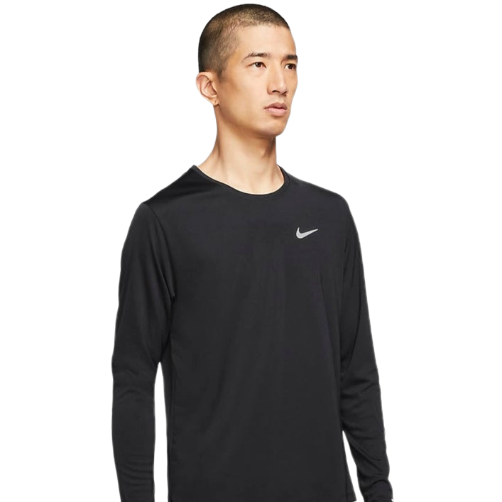 Nike Dri-FIT Long-Sleeve Running Mens T-shirt -Black
