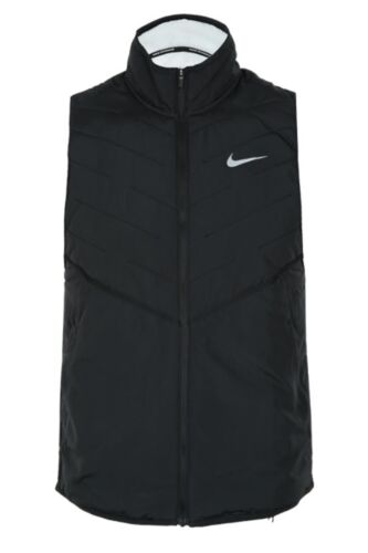 Nike Men DRY Therma-Fit Ripple Vest Black Jacket Top Casual Jackets