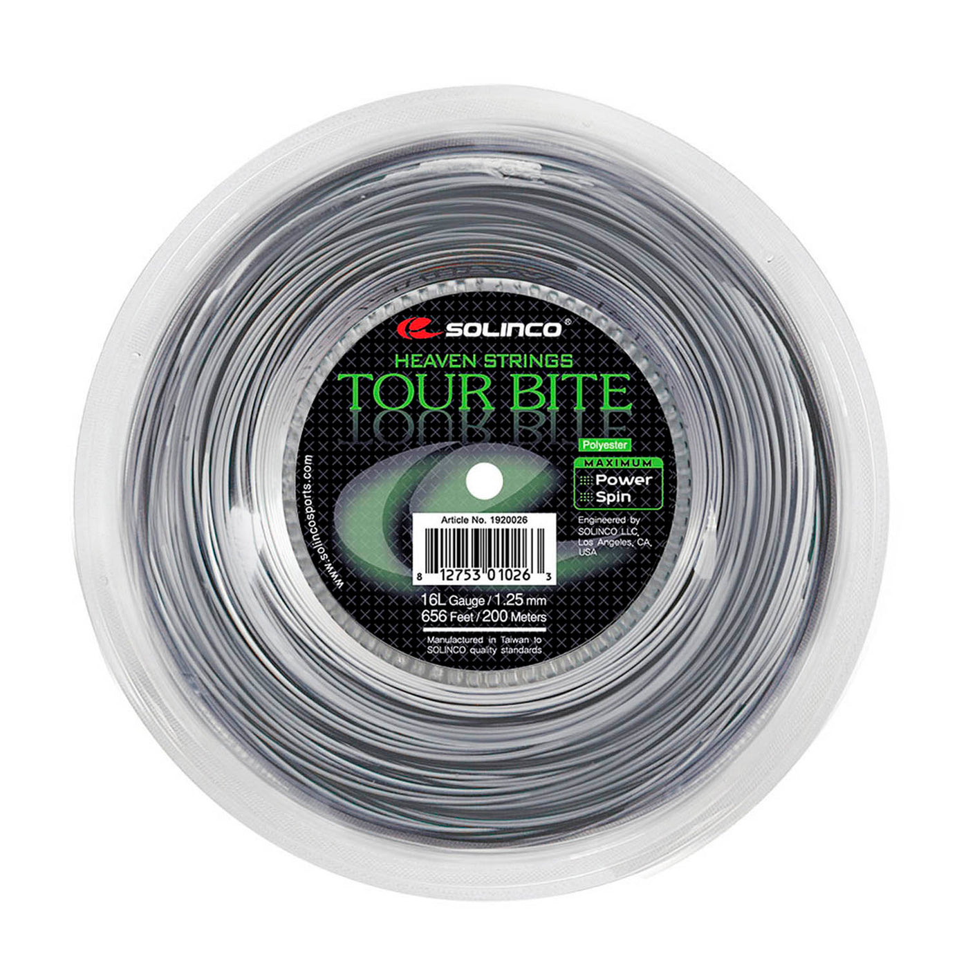 Solinco Tour Bite (16g-1.30mm) Bedminton String Reel -Grey