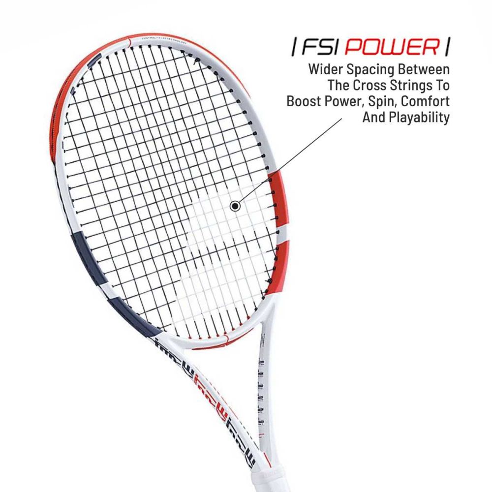 Babolat Pure Strike 100 Tennis Racquet -White/Red/Black